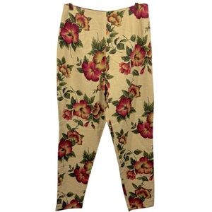 Express Vintage‎ Linen Blend Tropical Floral Pants 11/12